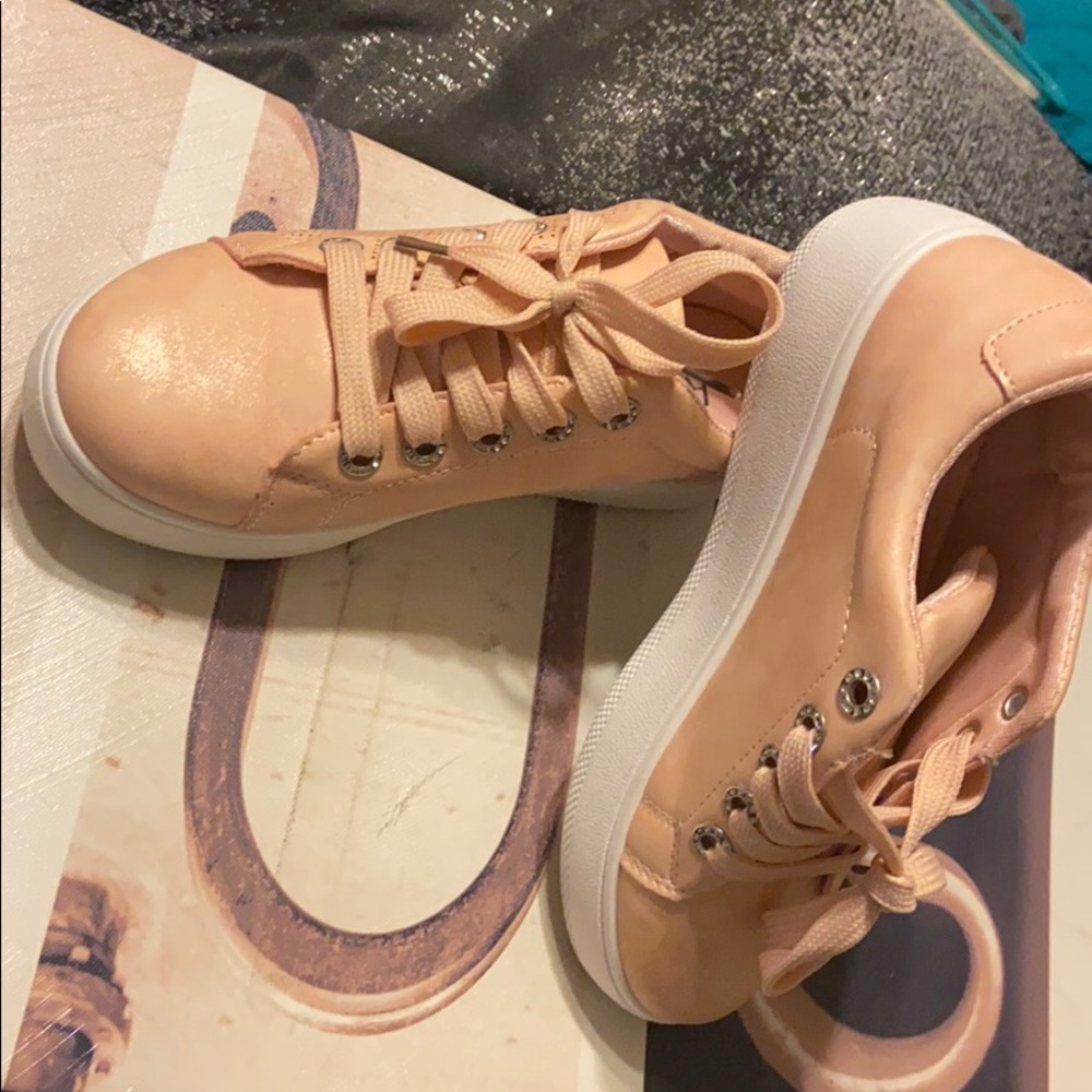 Pink canvas shoes